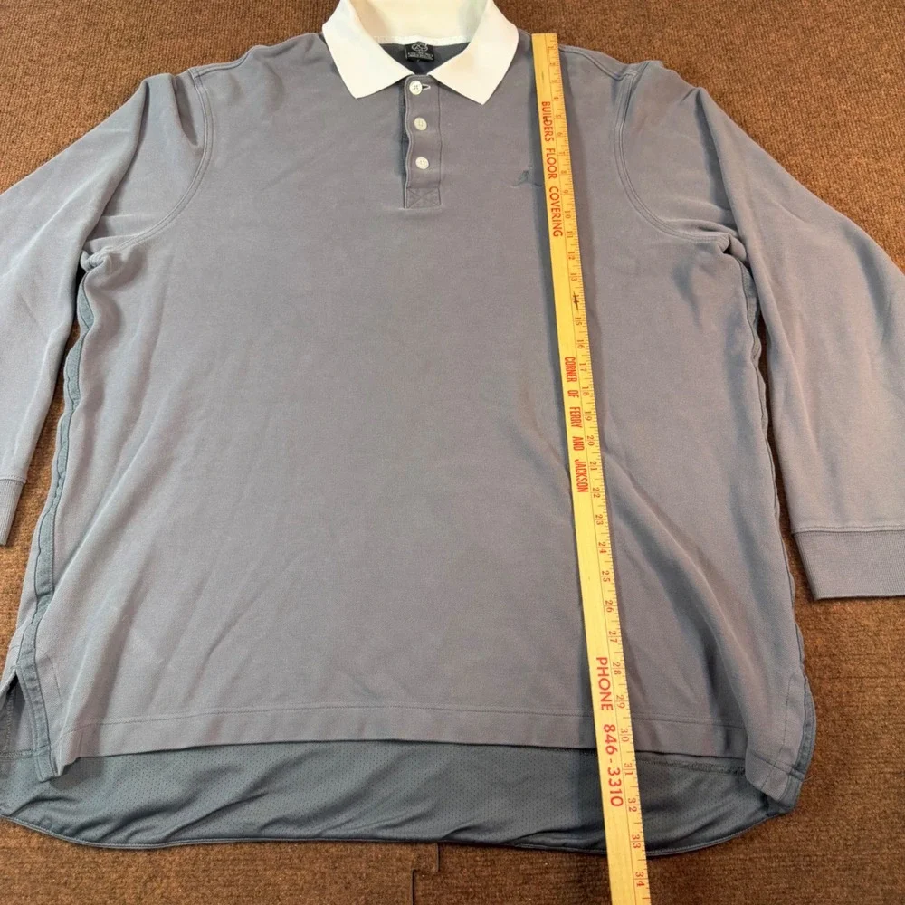 A+ Jordan Brand Mens 20th Anniversary Long Sleeve Polo Shirt Blue XL Jumpman